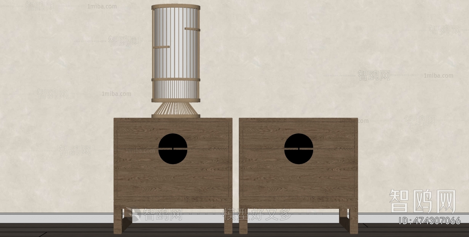 New Chinese Style Bedside Cupboard