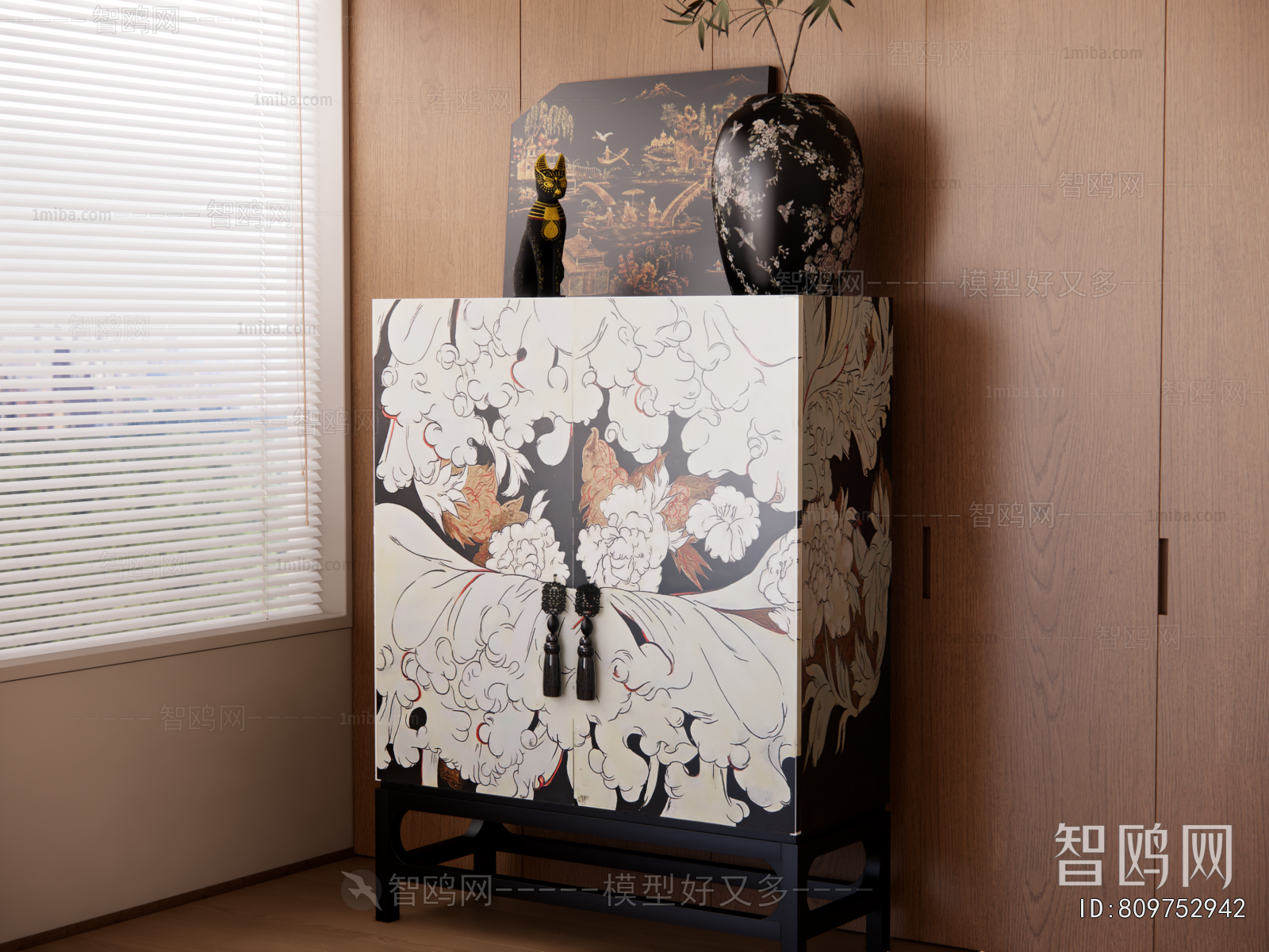 New Chinese Style Side Cabinet