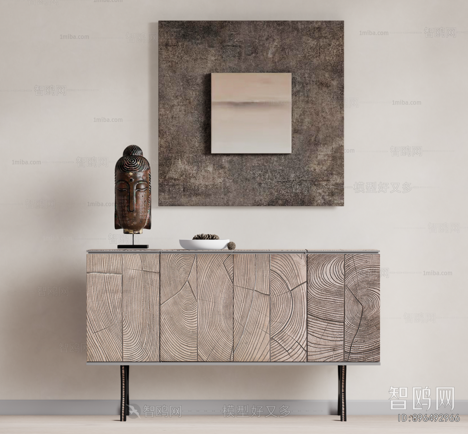 Wabi-sabi Style Side Cabinet