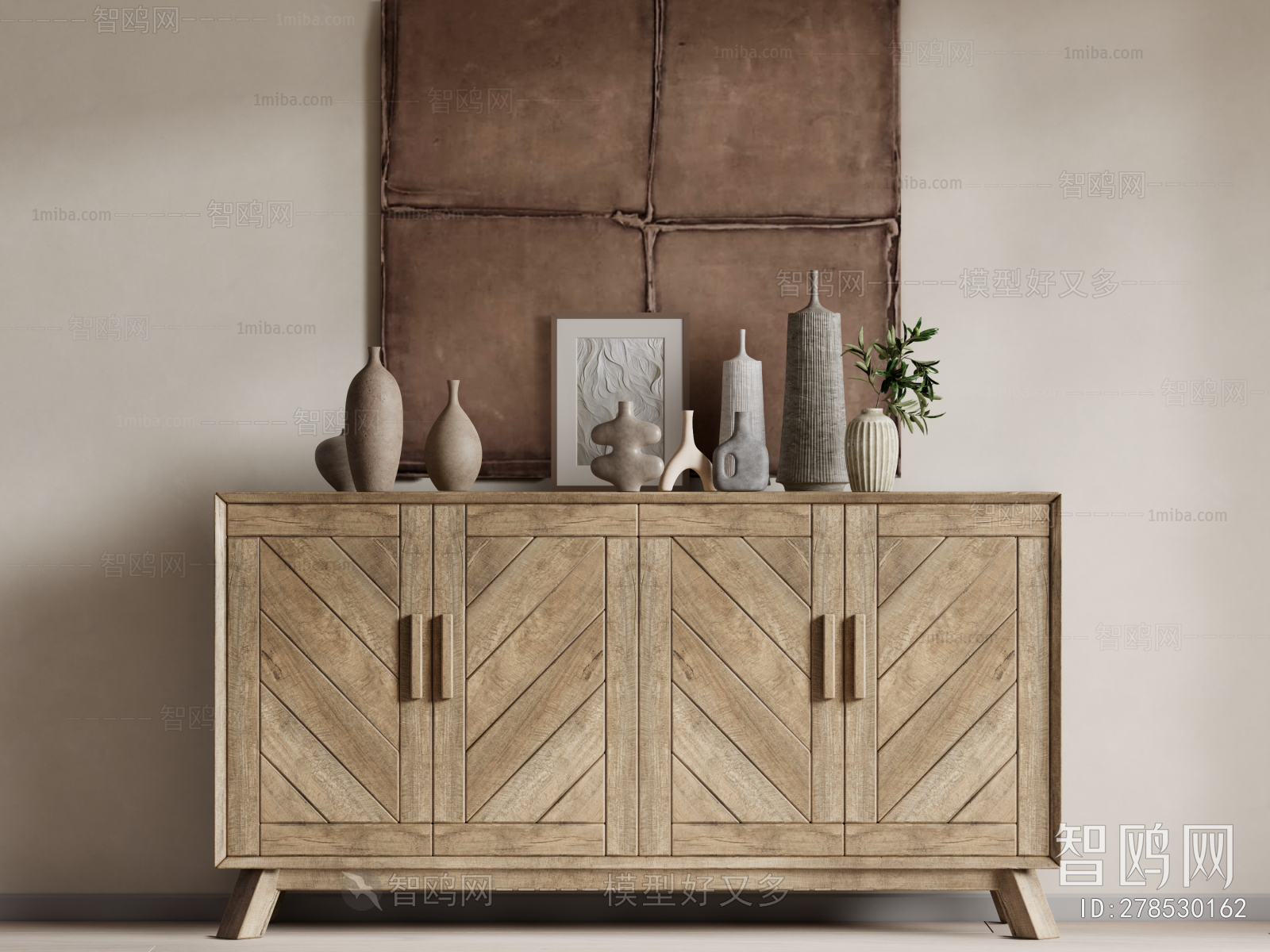 Wabi-sabi Style Side Cabinet