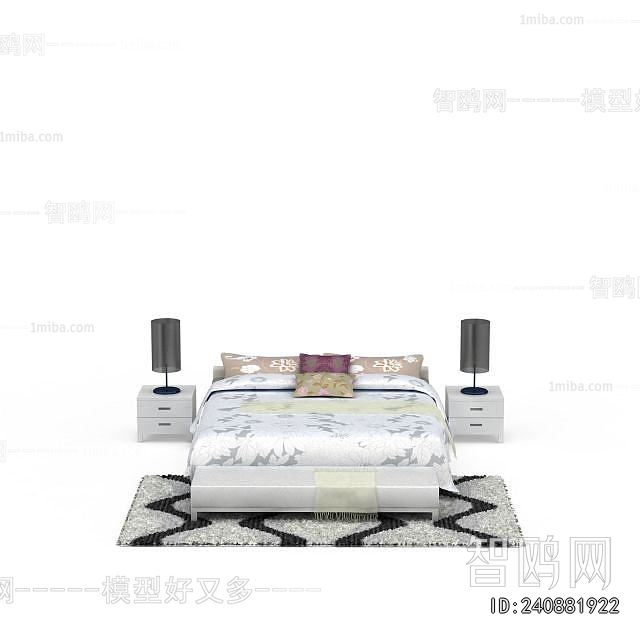 Simple European Style Double Bed