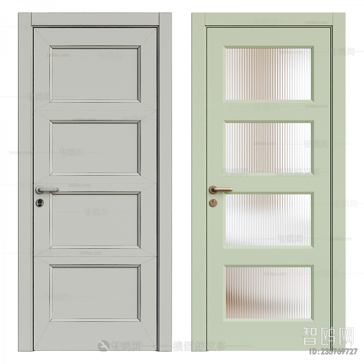 Simple European Style Single Door
