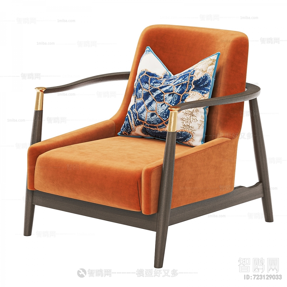 New Chinese Style Single Sofa