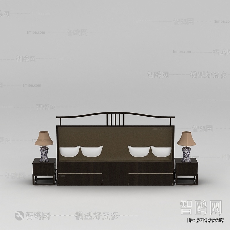 New Chinese Style Single Bed