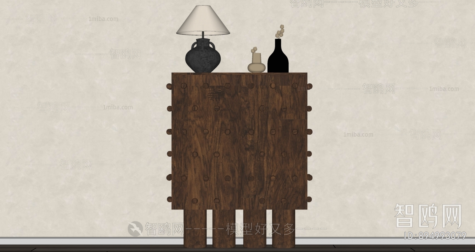 Wabi-sabi Style Side Cabinet