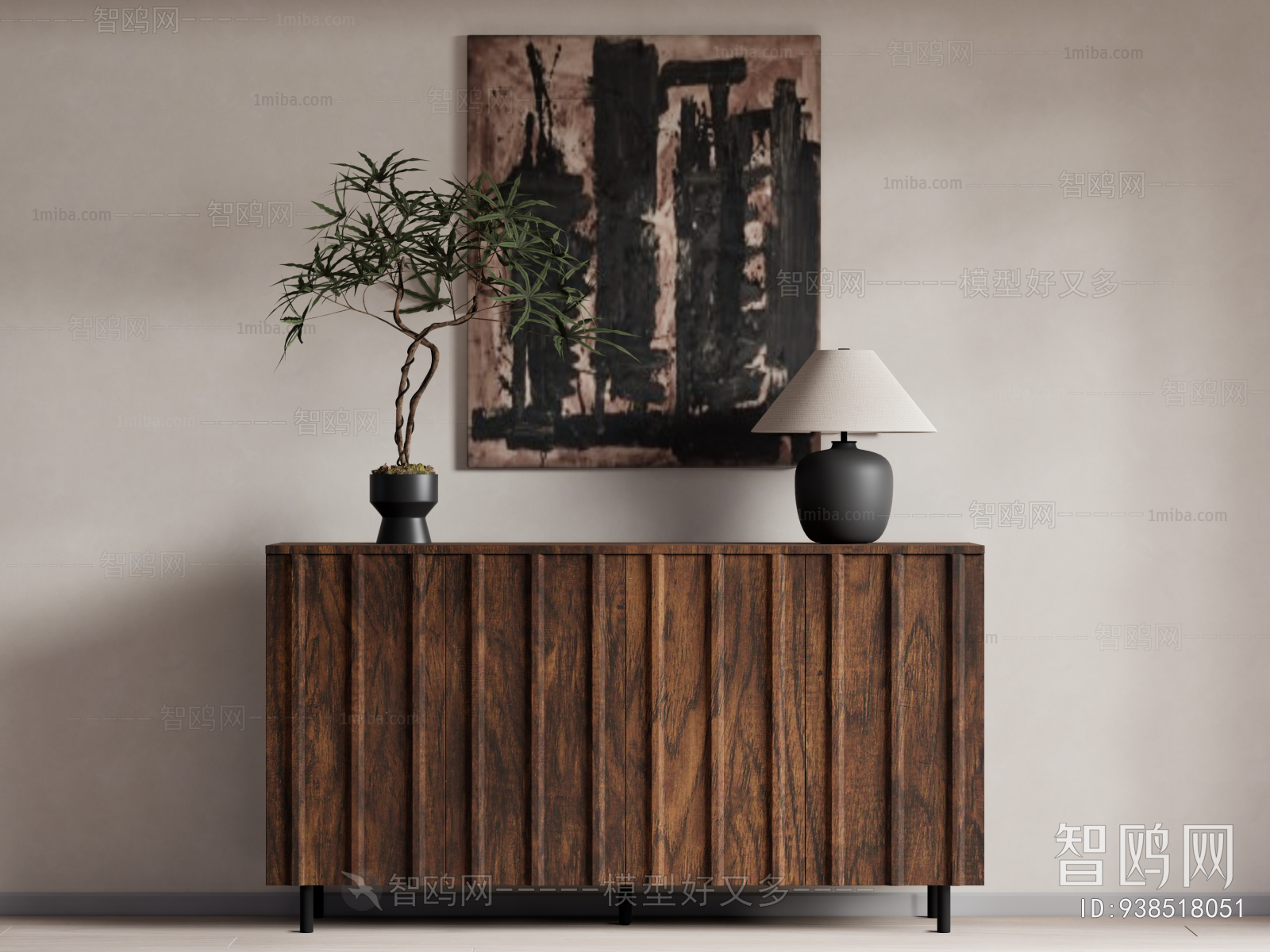 Wabi-sabi Style Side Cabinet