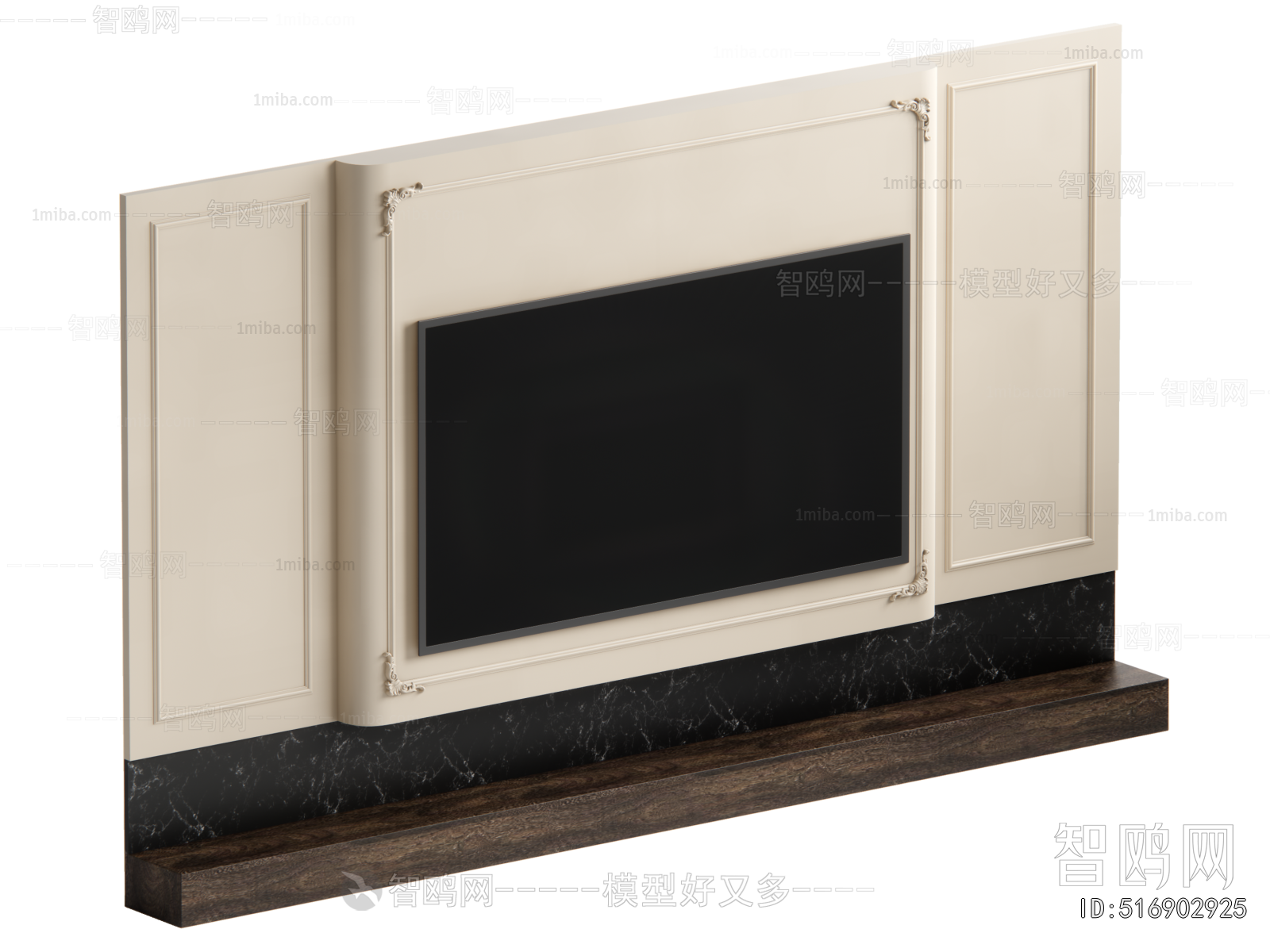 Simple European Style TV Wall