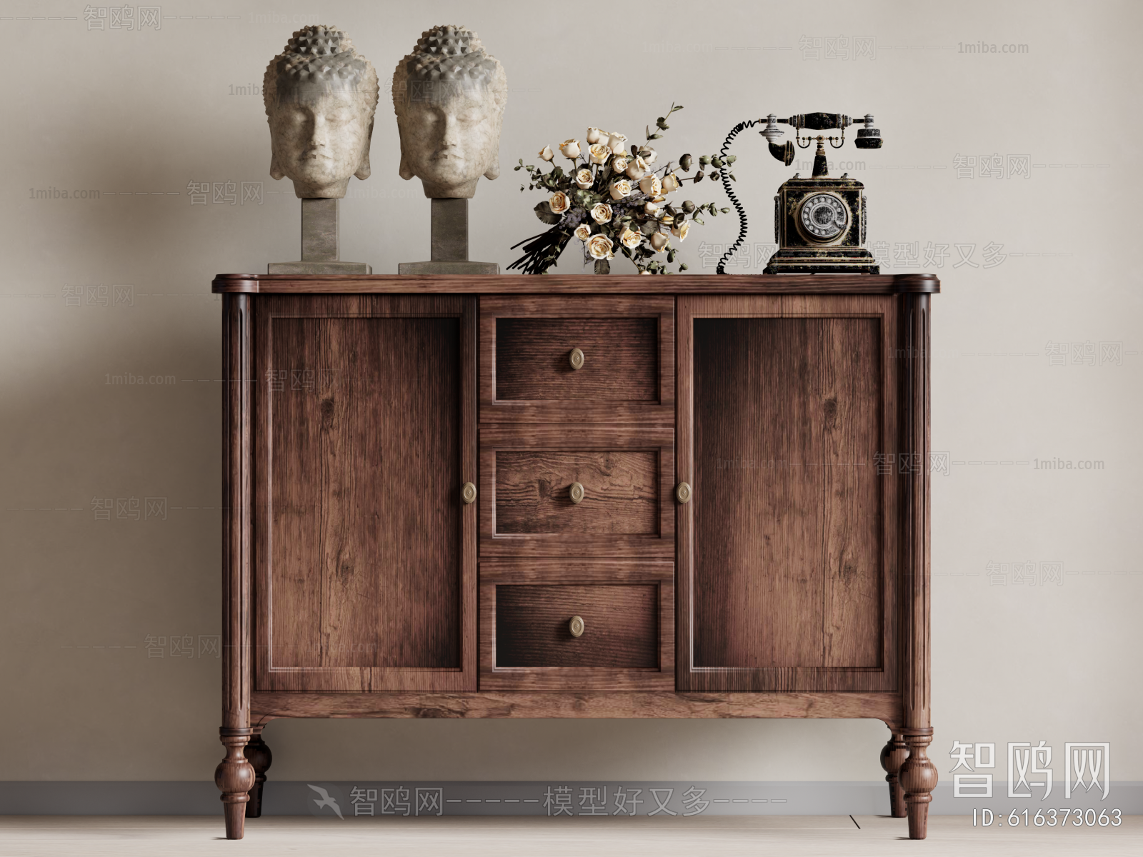 Wabi-sabi Style Side Cabinet