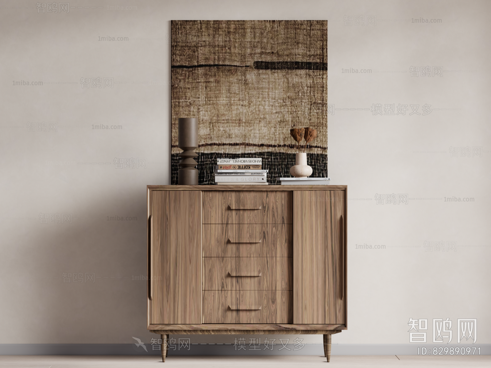 Wabi-sabi Style Side Cabinet