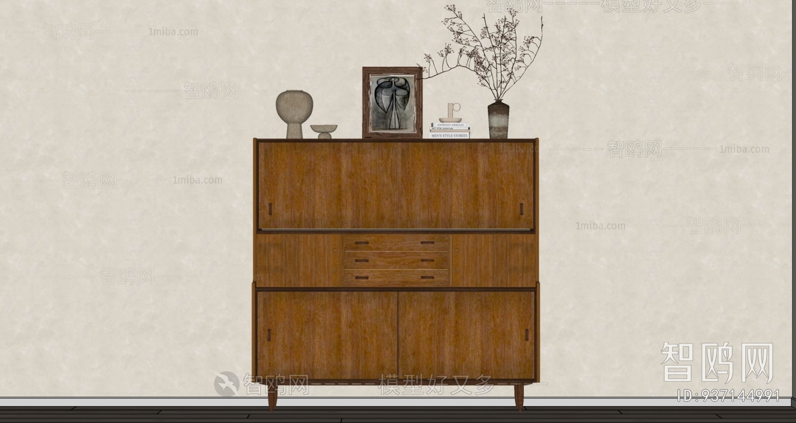 Wabi-sabi Style Side Cabinet