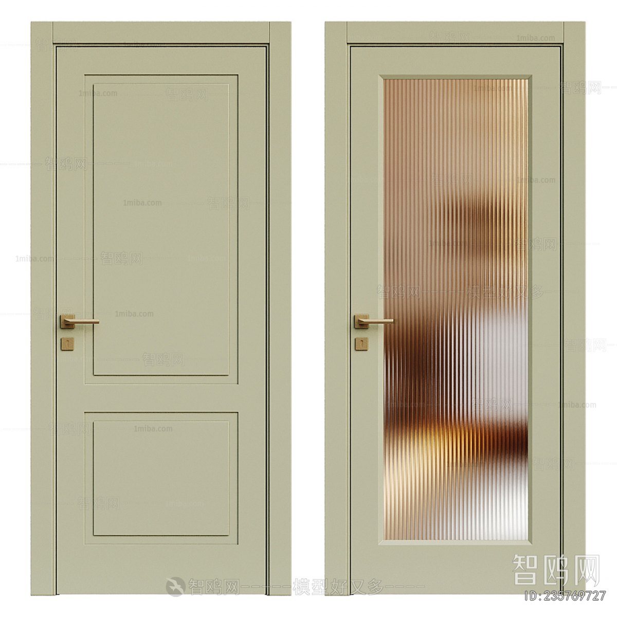 Simple European Style Single Door