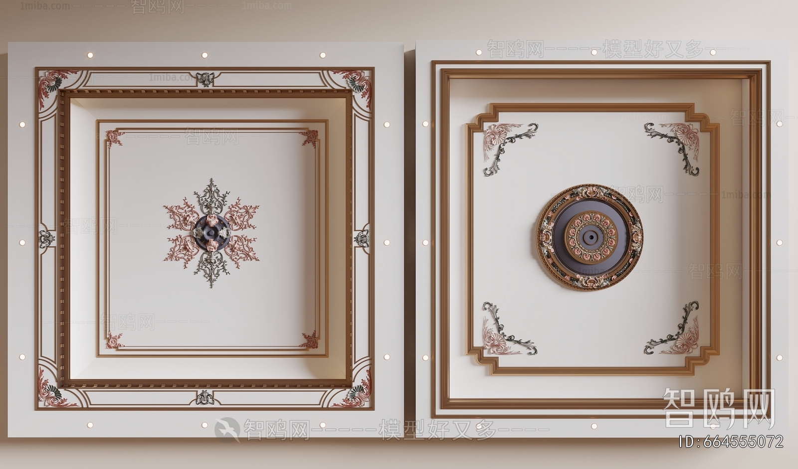 French Style Plaster Carved Top Plate