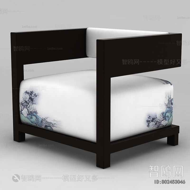 New Chinese Style Single Sofa