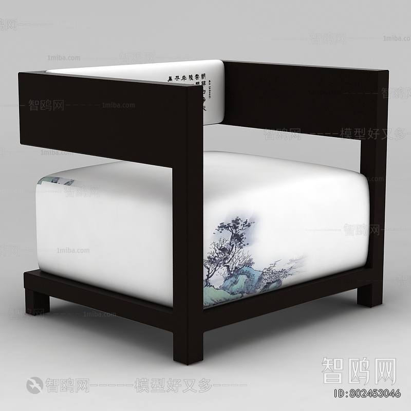 New Chinese Style Single Sofa