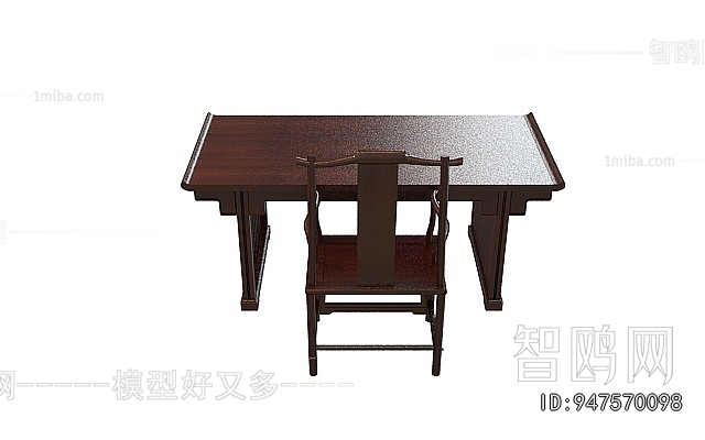 New Chinese Style Computer Desk And Chair