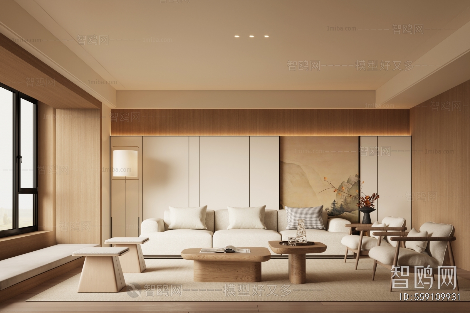 New Chinese Style A Living Room