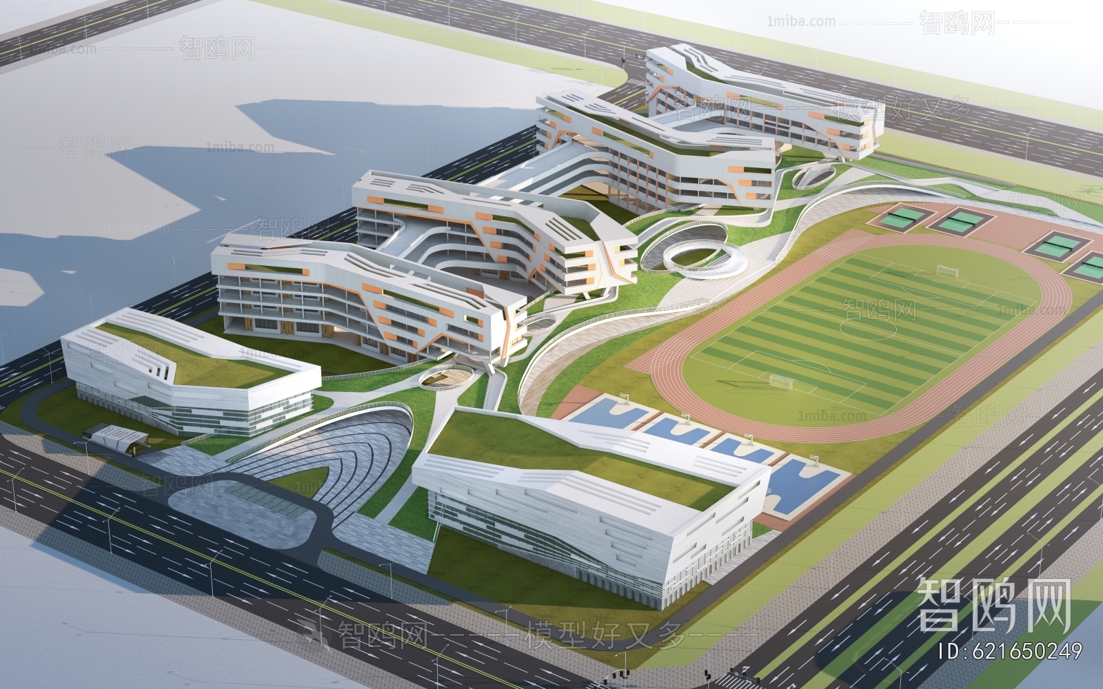 Modern Architectural Bird's-eye View Planning