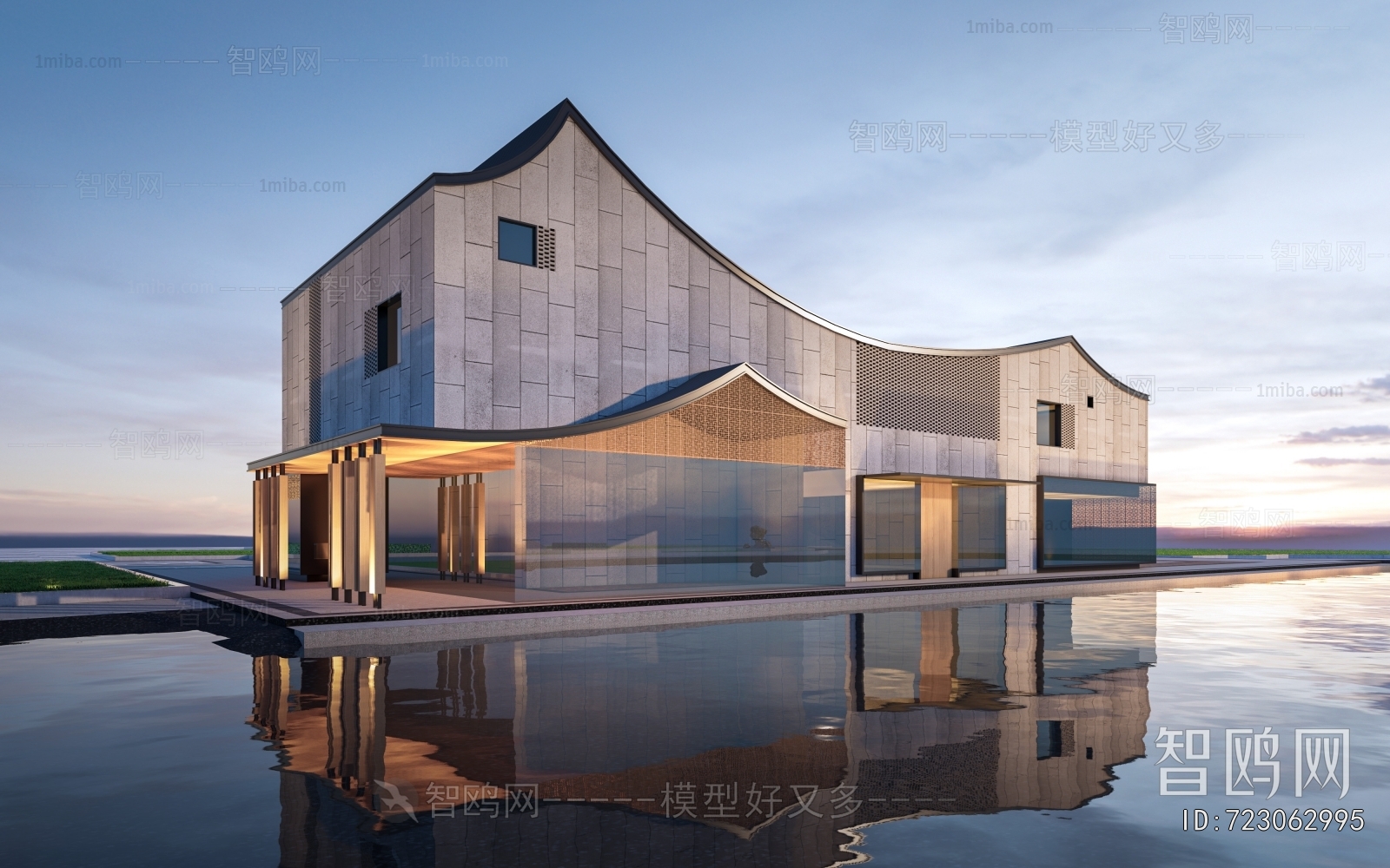 New Chinese Style Architecture Of Artistic Style