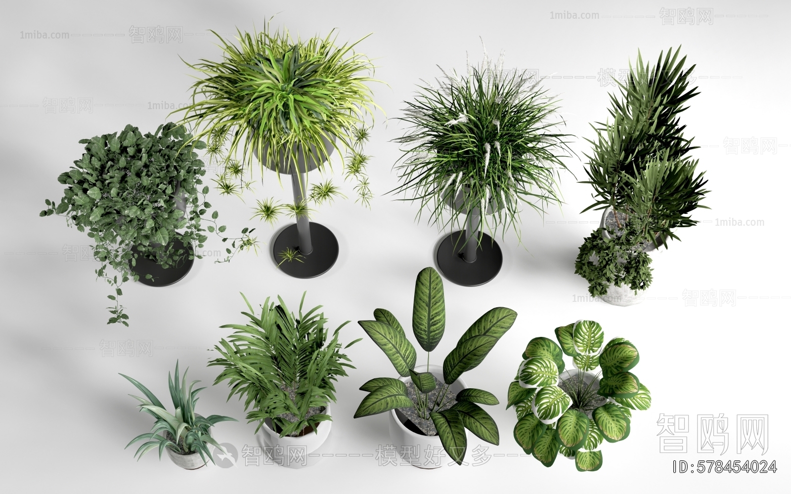 Modern Ground Green Plant Potted Plants