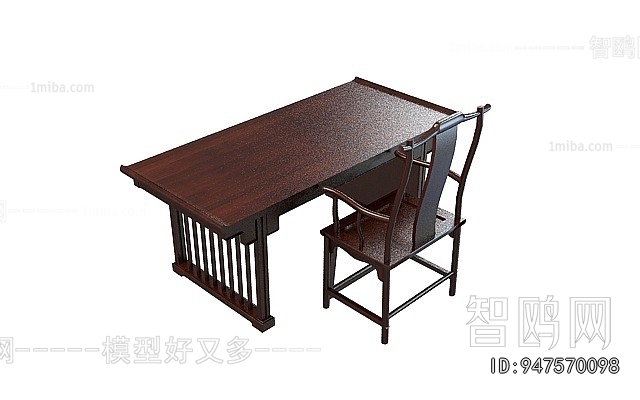 New Chinese Style Computer Desk And Chair