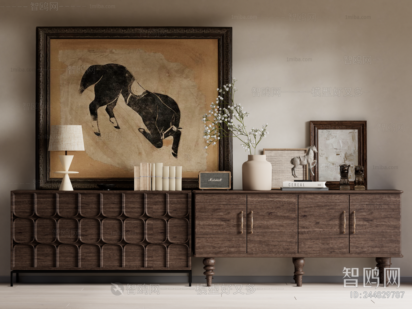 Wabi-sabi Style Side Cabinet