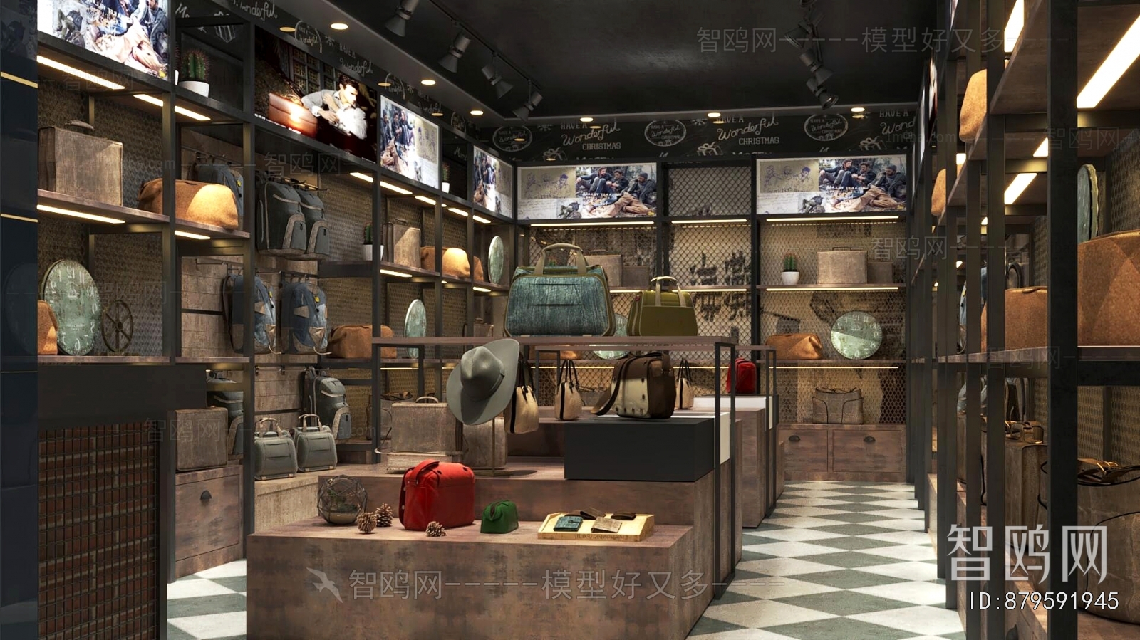 Industrial Style Designer Bag Store