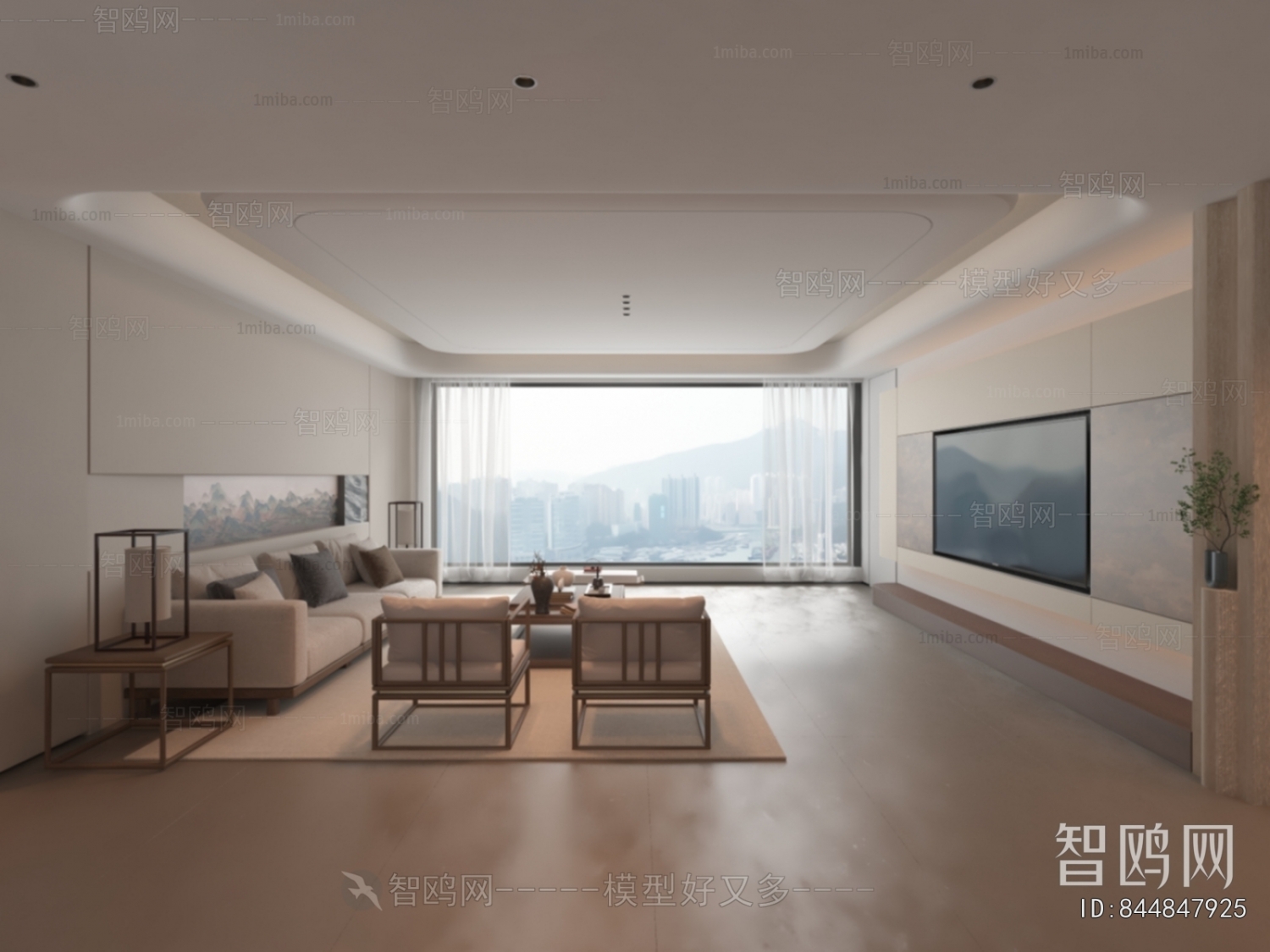 New Chinese Style A Living Room