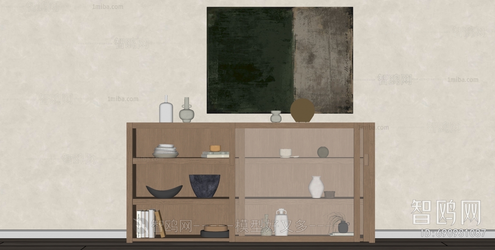 Wabi-sabi Style Side Cabinet