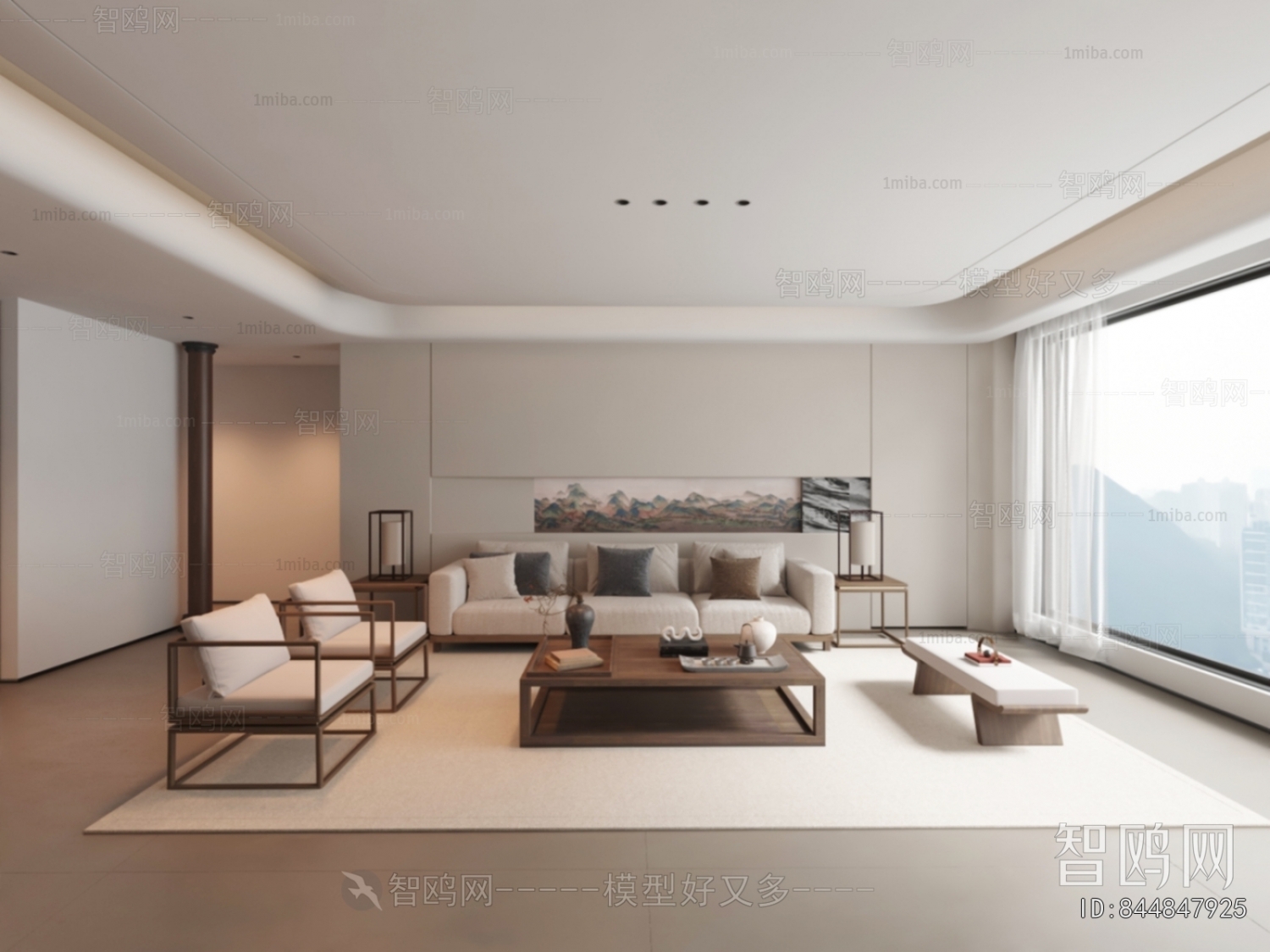 New Chinese Style A Living Room