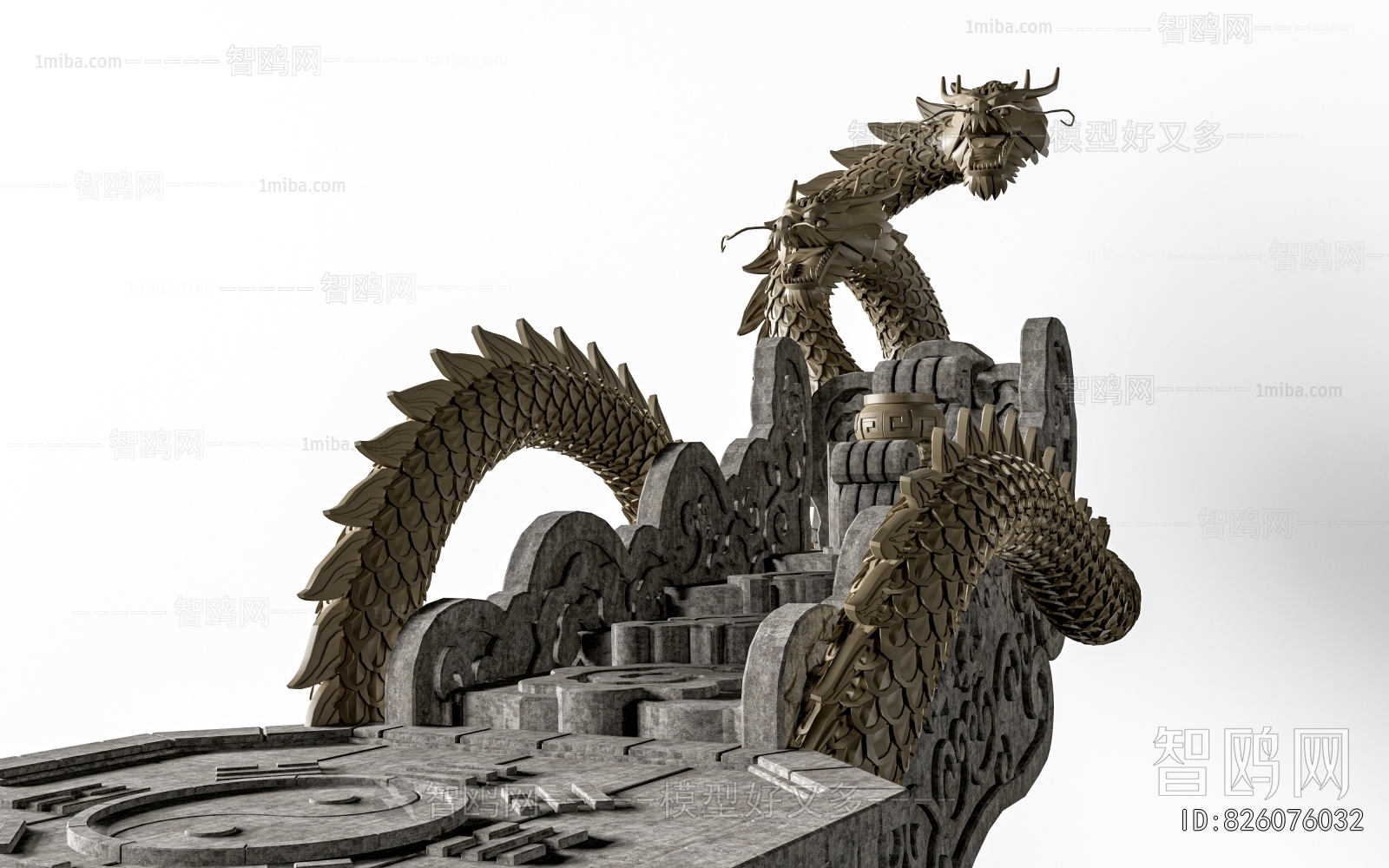 New Chinese Style Sculpture Sketch