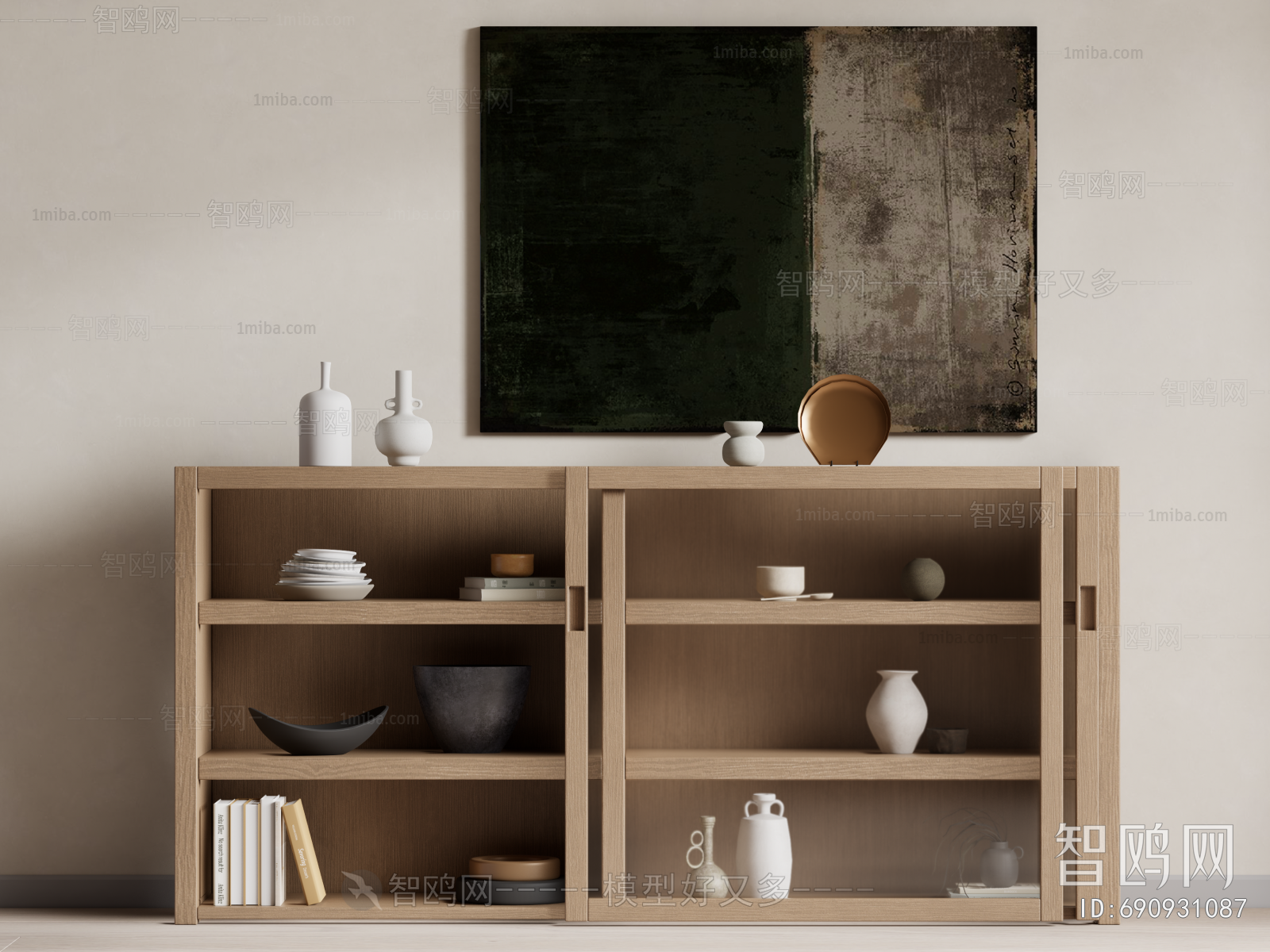 Wabi-sabi Style Side Cabinet