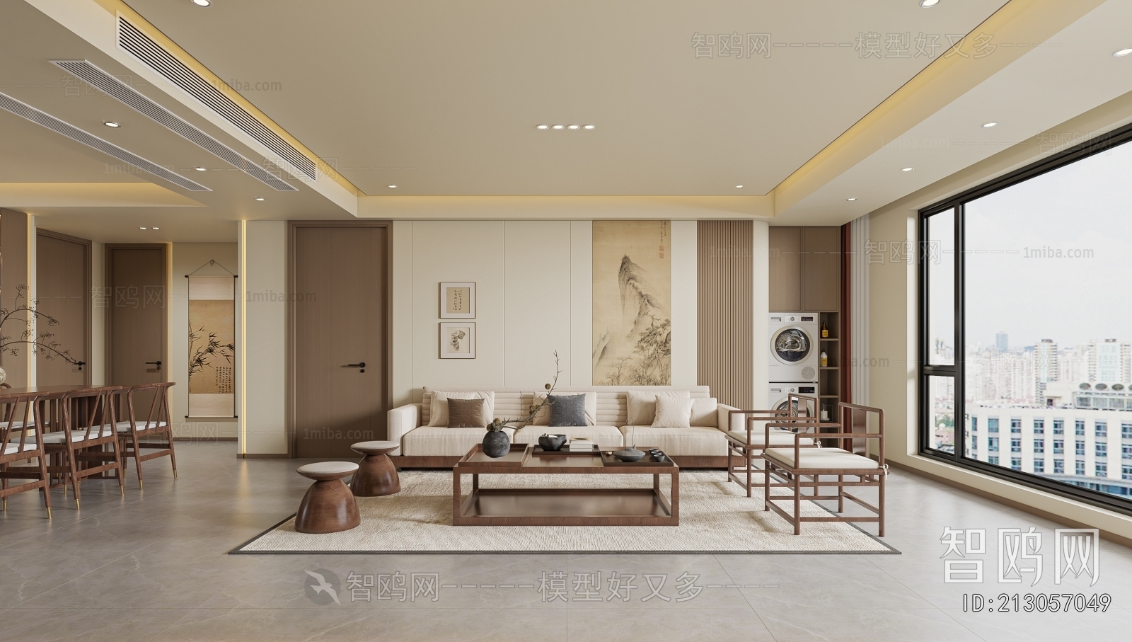 New Chinese Style A Living Room