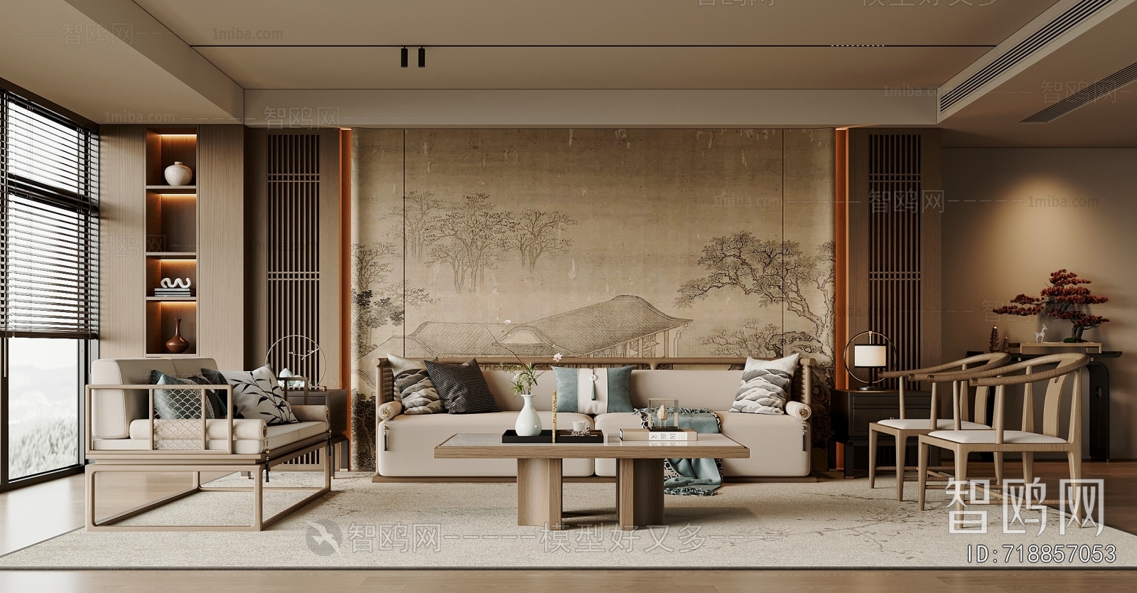 New Chinese Style A Living Room