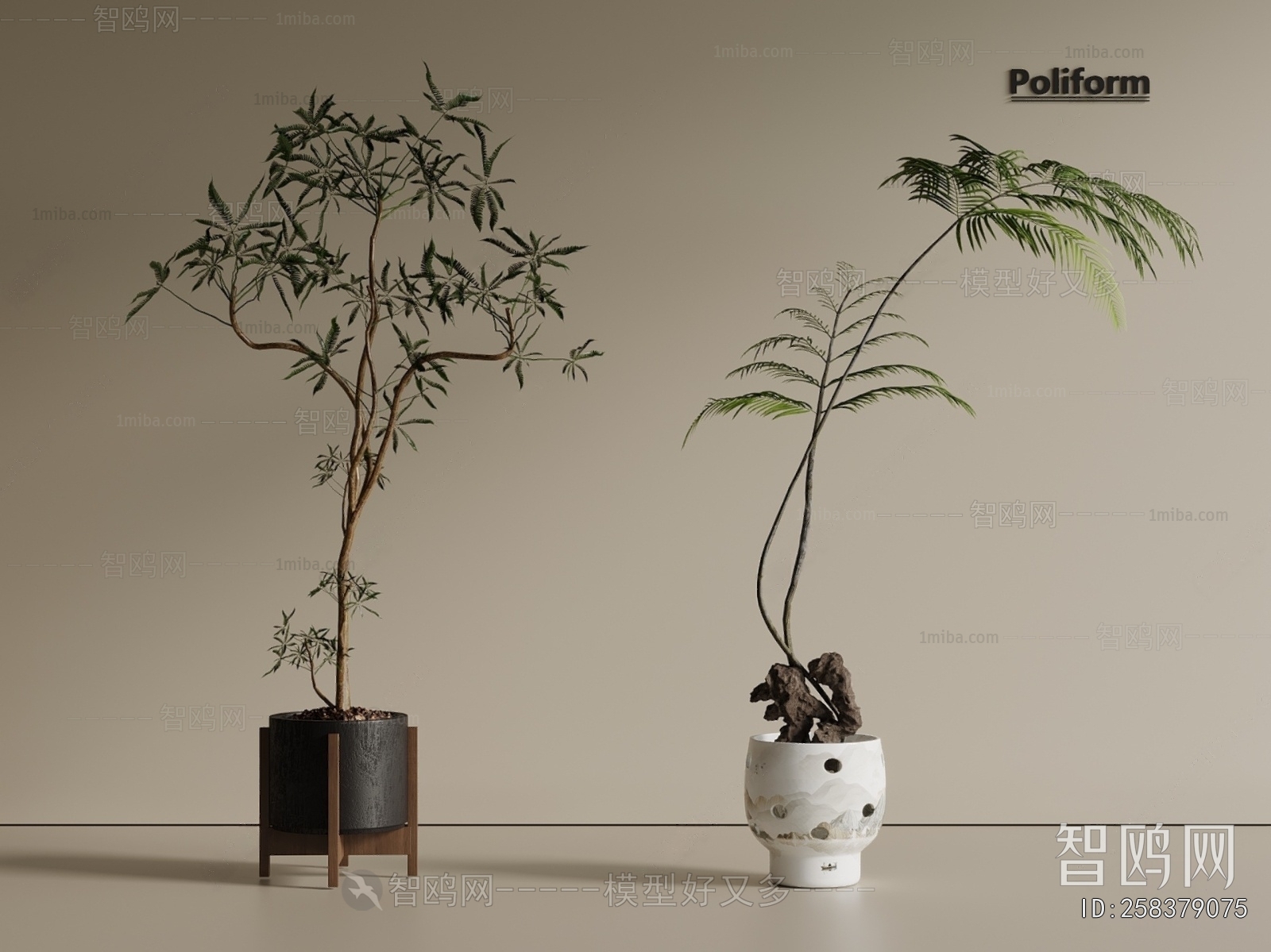 Modern Ground Green Plant Potted Plants