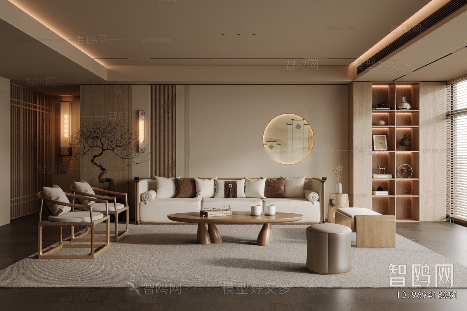 New Chinese Style A Living Room