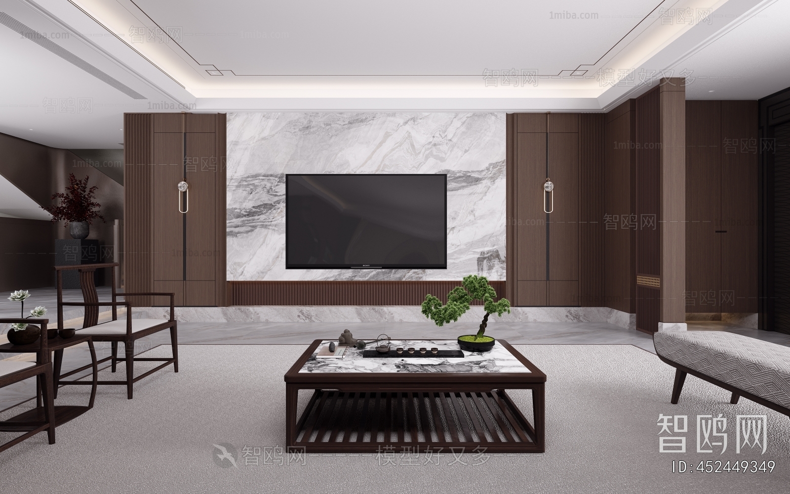 New Chinese Style A Living Room