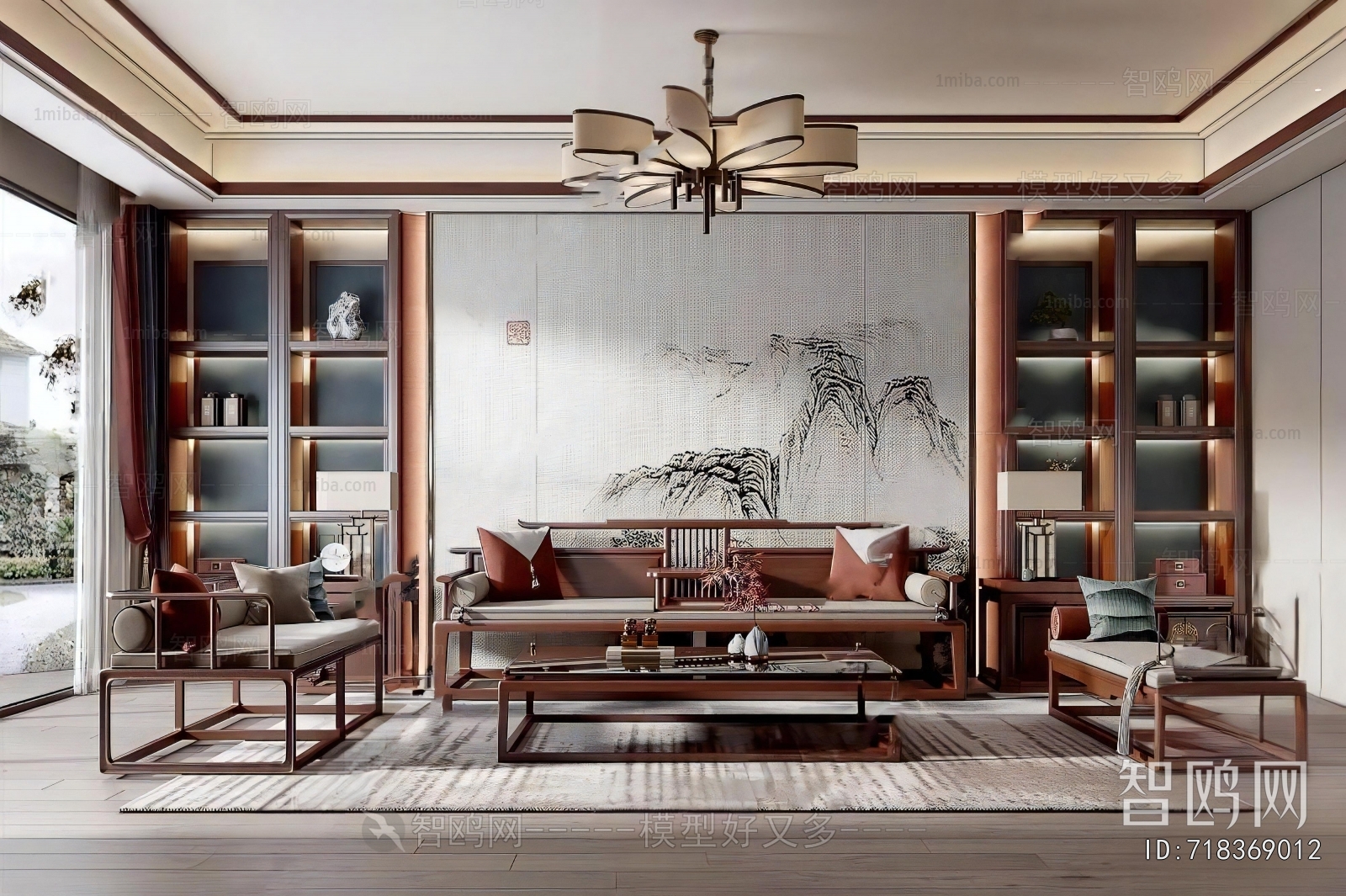 New Chinese Style A Living Room