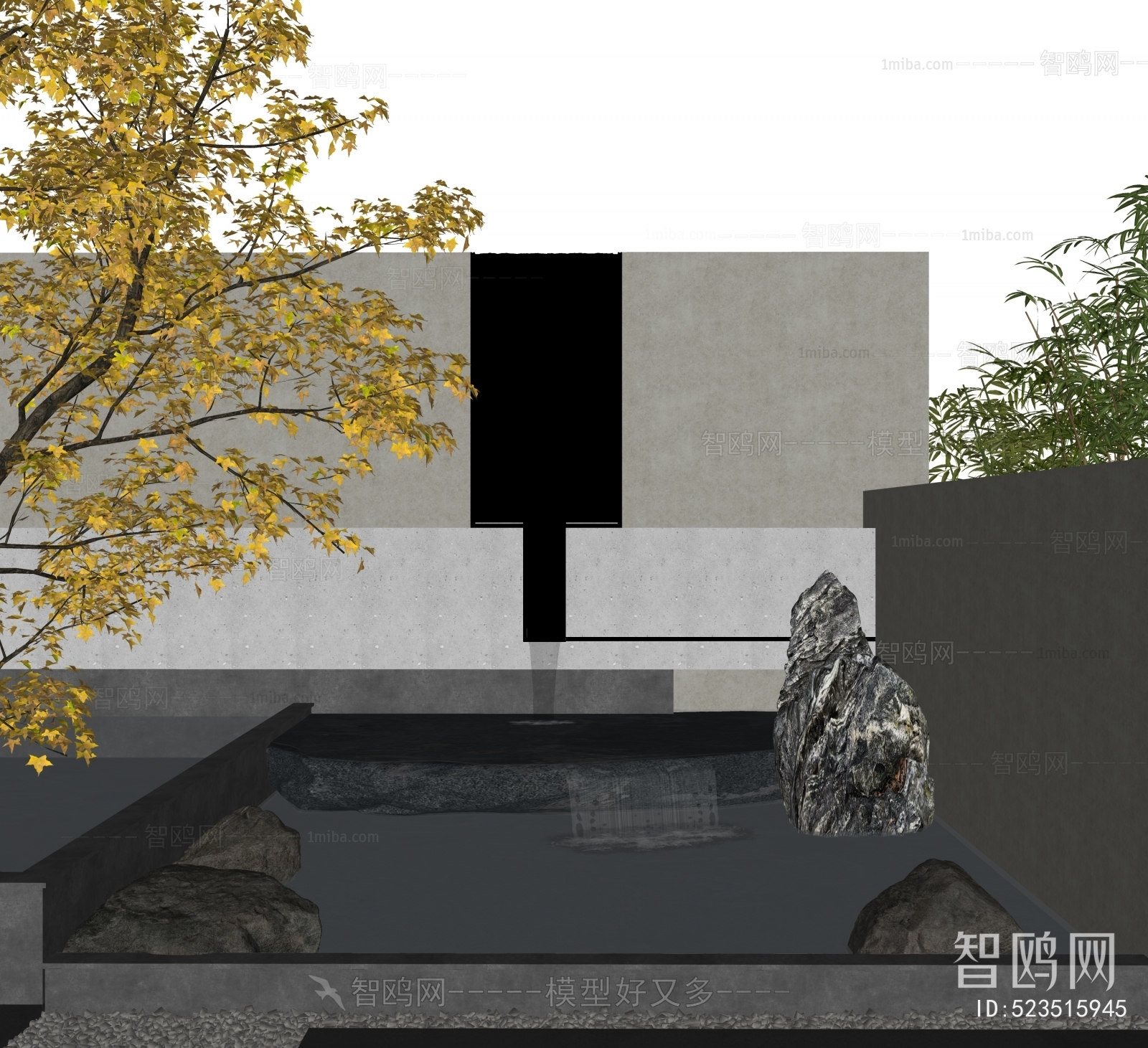 New Chinese Style Rockery Waterscape