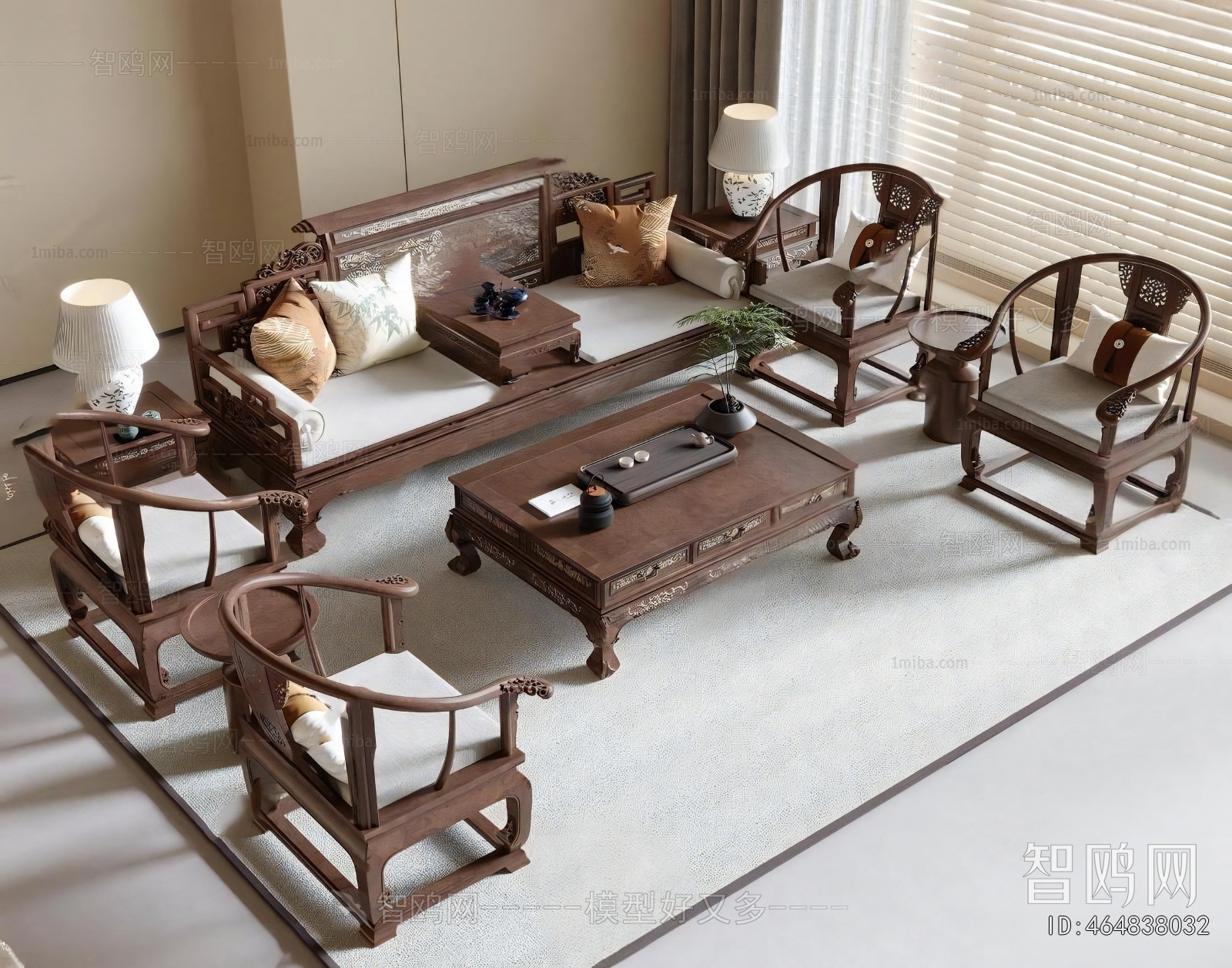 New Chinese Style Sofa Combination