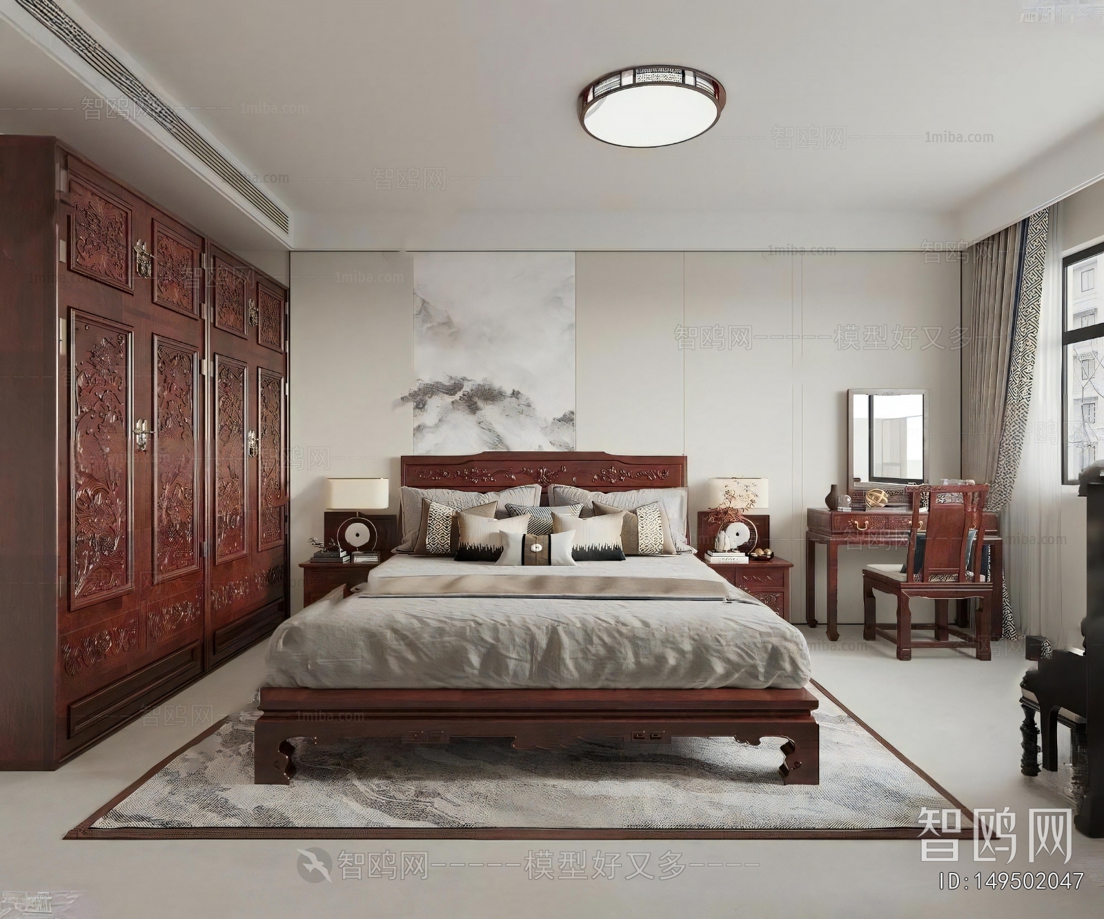 New Chinese Style Bedroom