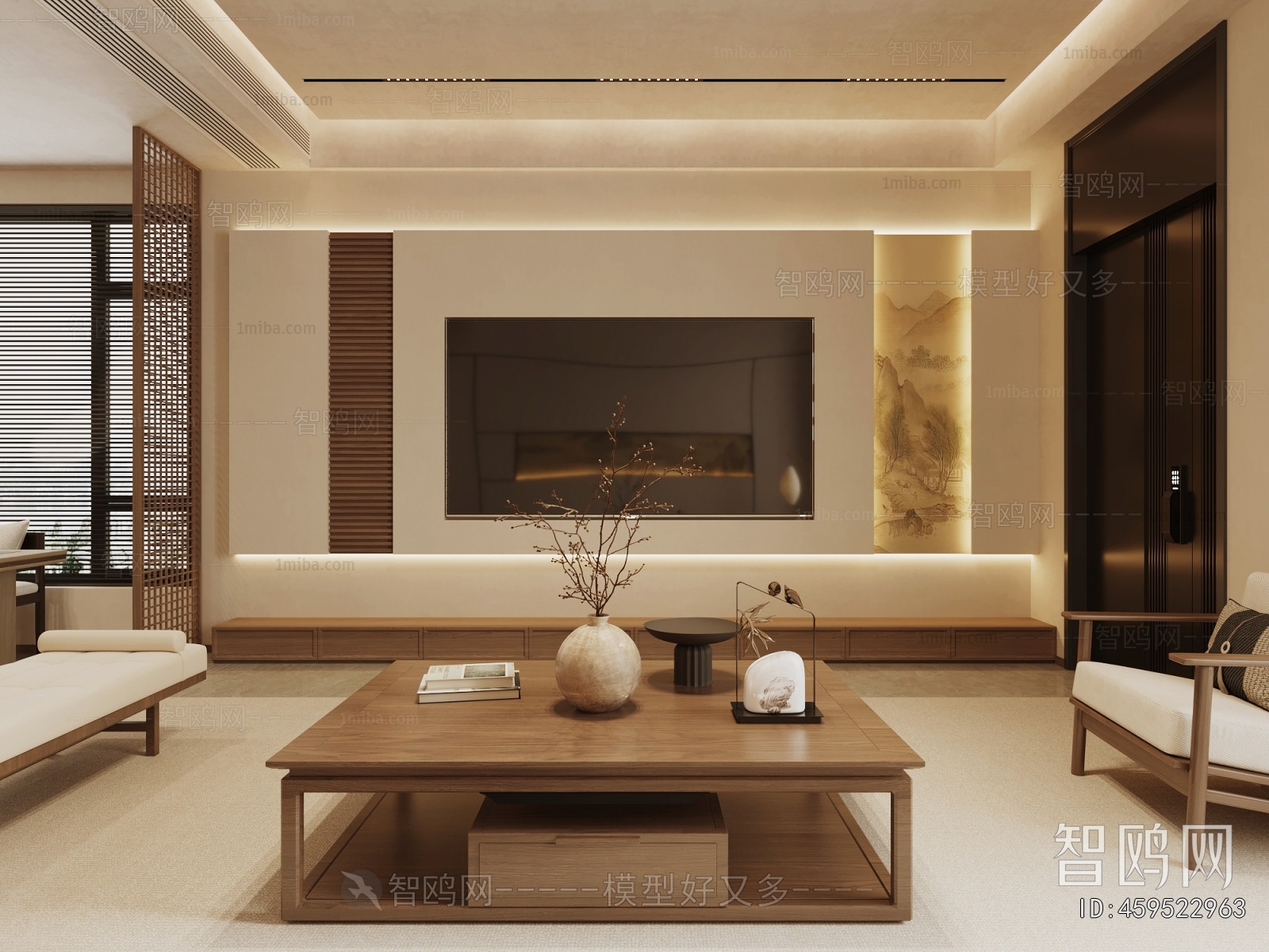 New Chinese Style A Living Room