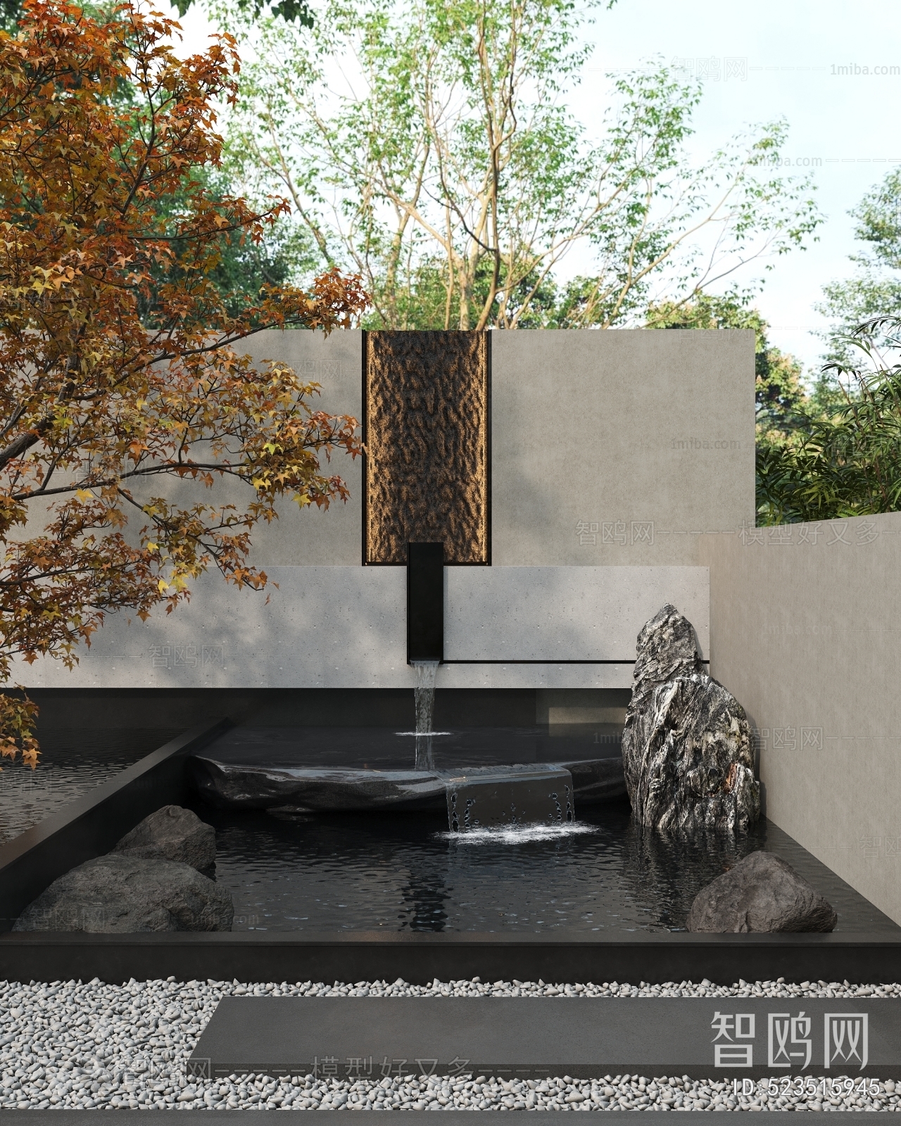 New Chinese Style Rockery Waterscape