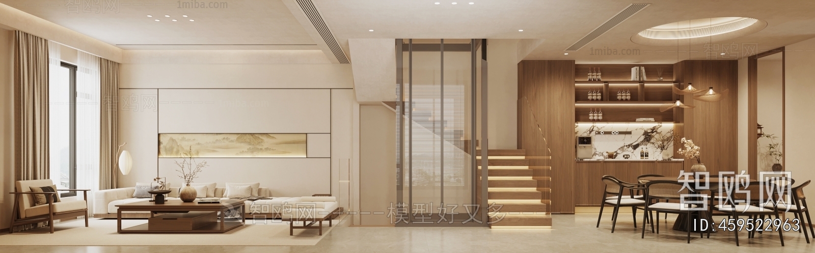 New Chinese Style A Living Room