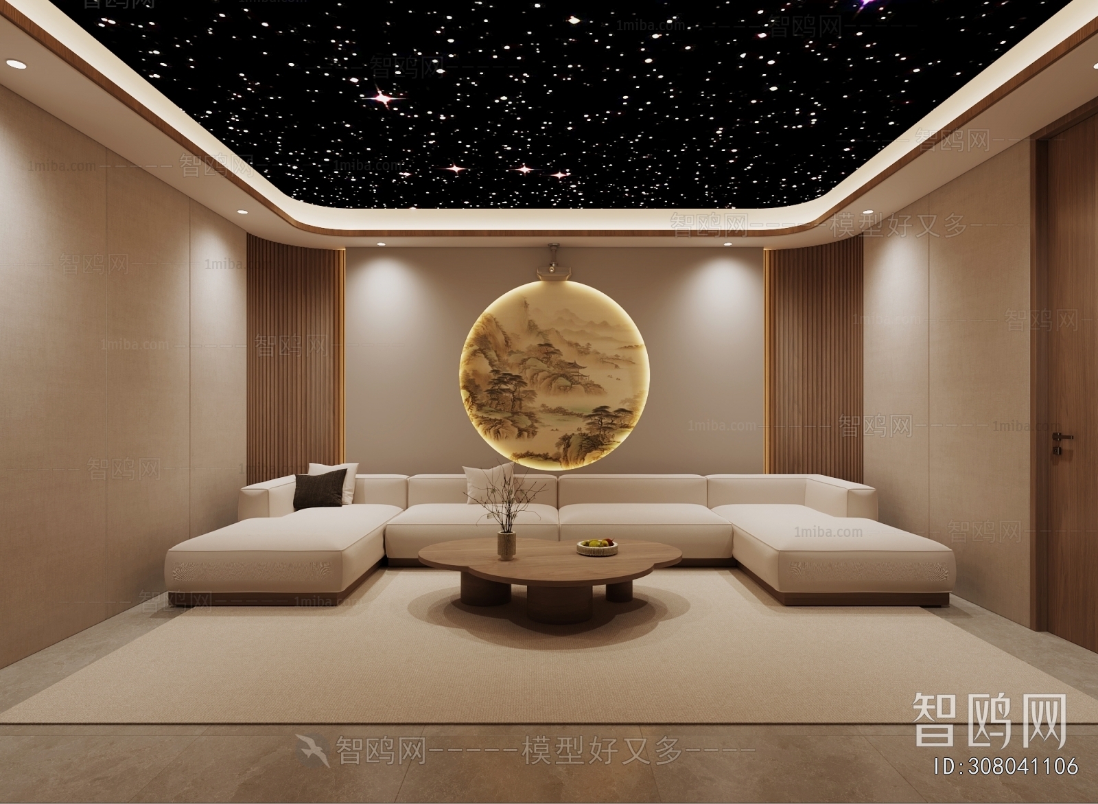 New Chinese Style Audiovisual Room
