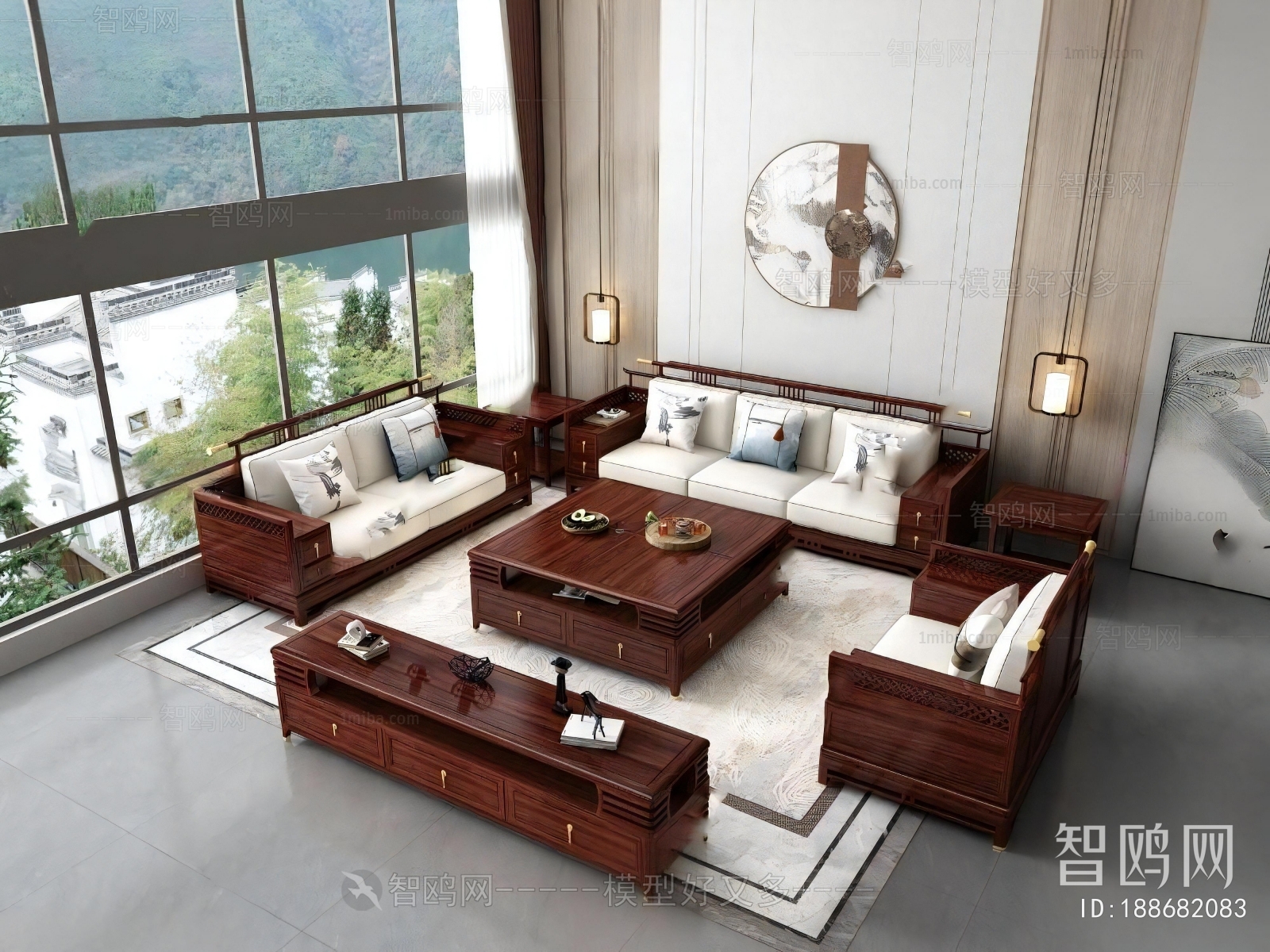 New Chinese Style Sofa Combination