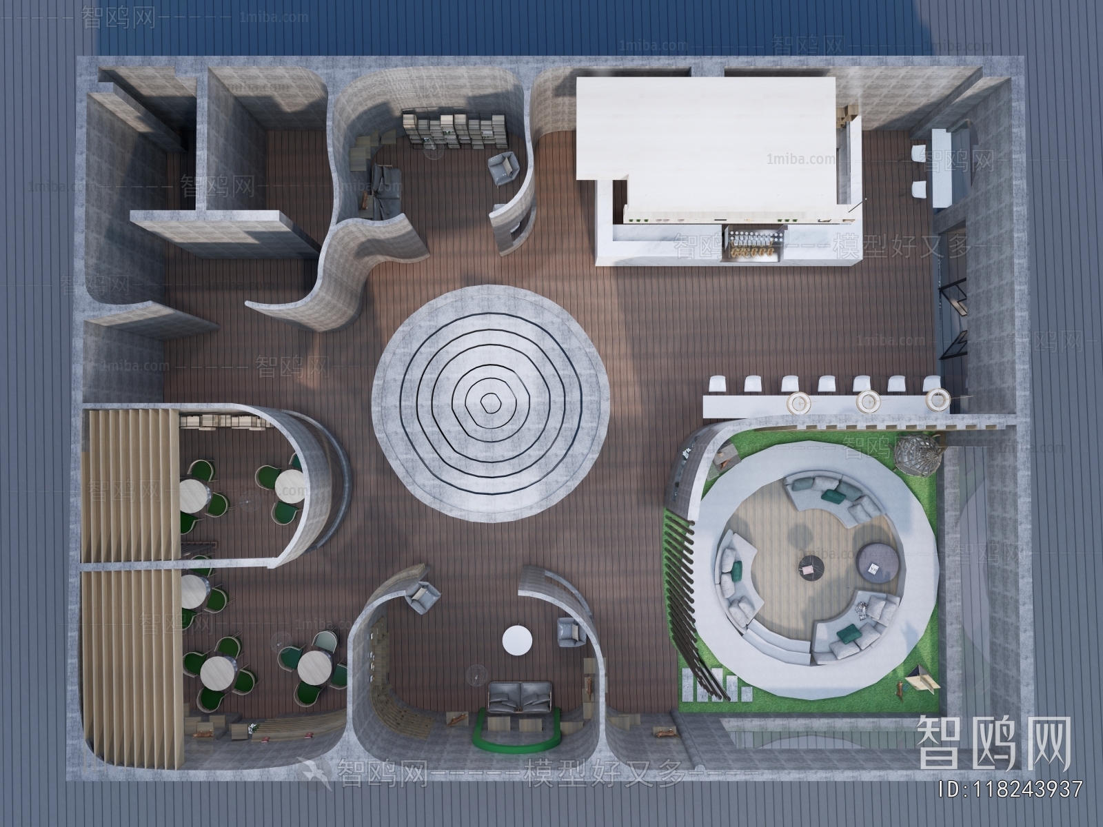 Modern Architectural Bird's-eye View Planning