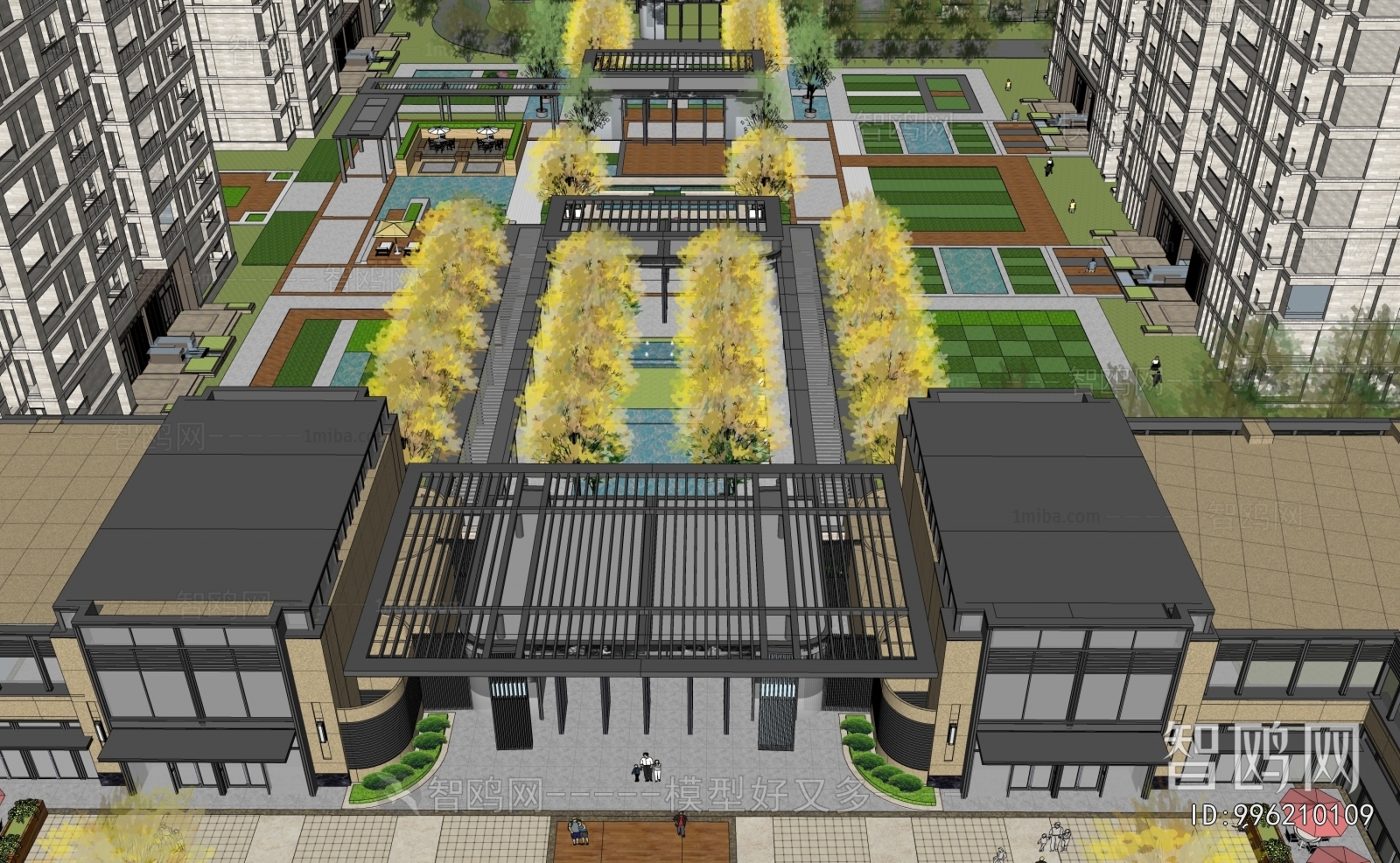 Modern Architectural Bird's-eye View Planning