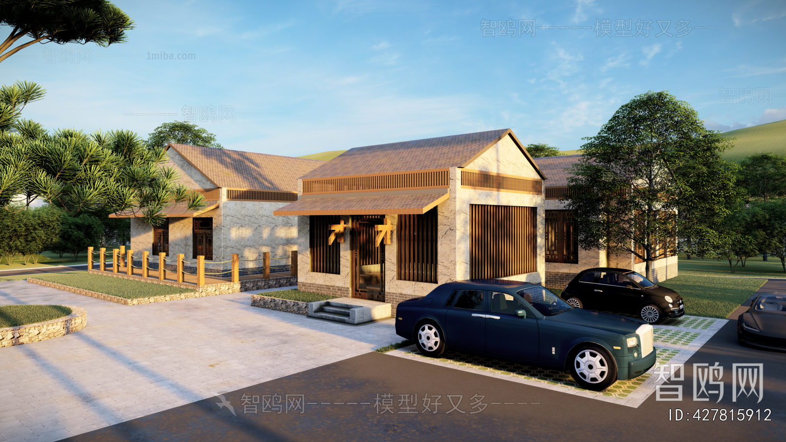 New Chinese Style Appearance Of Commercial Building