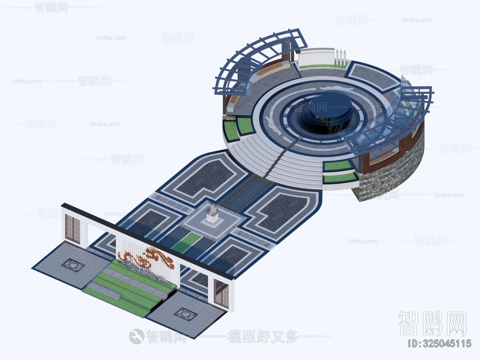 New Chinese Style Park Landscape