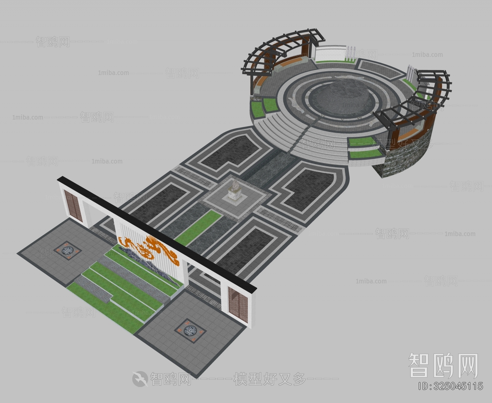 New Chinese Style Park Landscape
